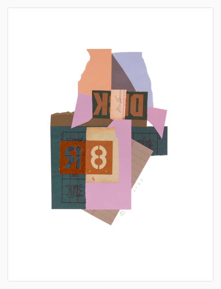Jerry Jeanmard Untitled, 2023 collage on paper 24'' x 18'' JJ 315, Moody Gallery