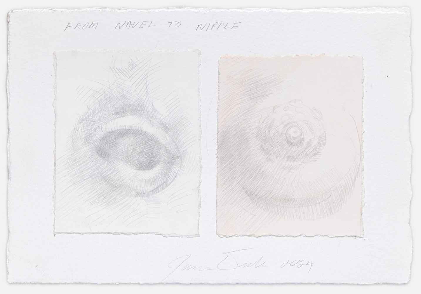 James Drake From Naval to Nipple, 2024 goldpoint, collage on gessoed paper 7 3/4'' x 11 3/8'' JD 401, Moody Gallery