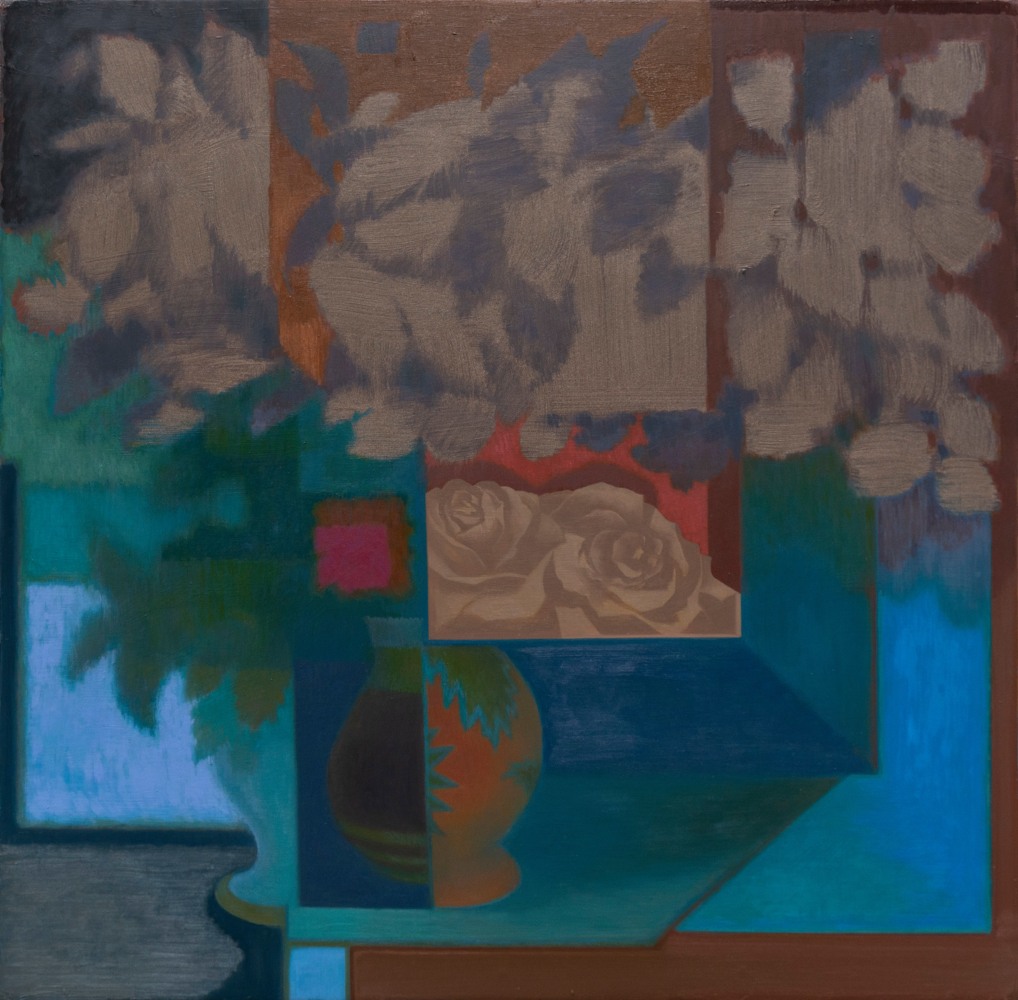 Dan Sutherland Ordaining Canopy, 2021 oil on wood 12" x 12" DS 194