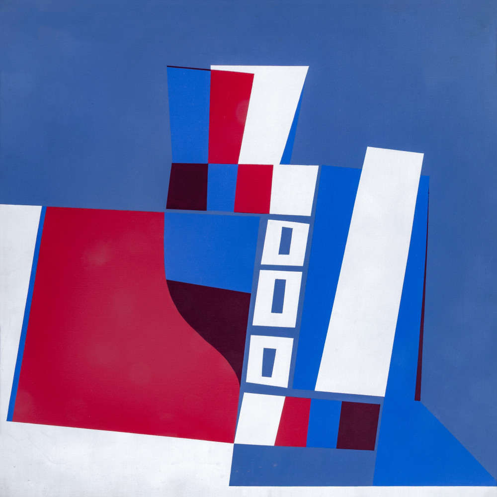 Al Souza Overview, 1967 acrylic on canvas 24'' x 24'' AS 1148, Moody Gallery