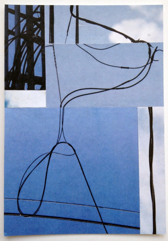 Randy Twaddle Tripod Dancer, 2013 collage on paper 5 3/8" x 3 5/8" RT 288 Moody Gallery