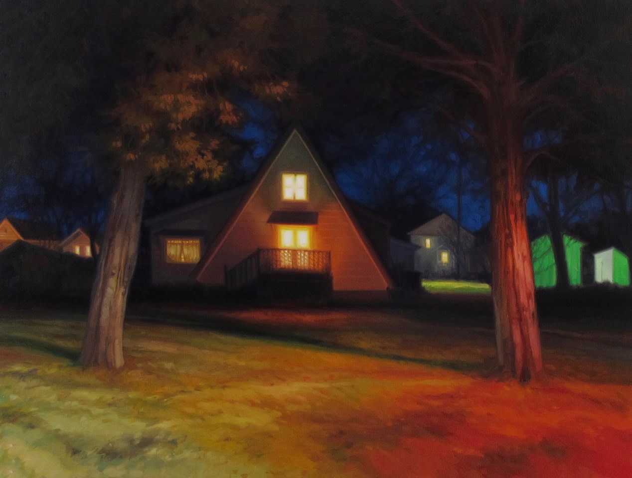Sarah Williams Courtland Street, 2018 oil on board 12" x 16" SW 51, Moody Gallery