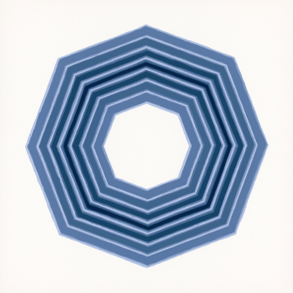 Jay Shinn Centric Graces 1, 2025 6 color lithograph, ed: 12 27" x 27"