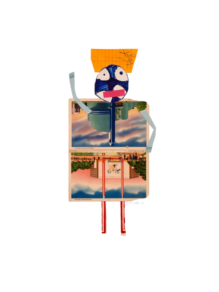 Jerry Jeanmard World's Fair Lady, 2019 collage on paper 20" x 15" JJ 210 Moody Gallery