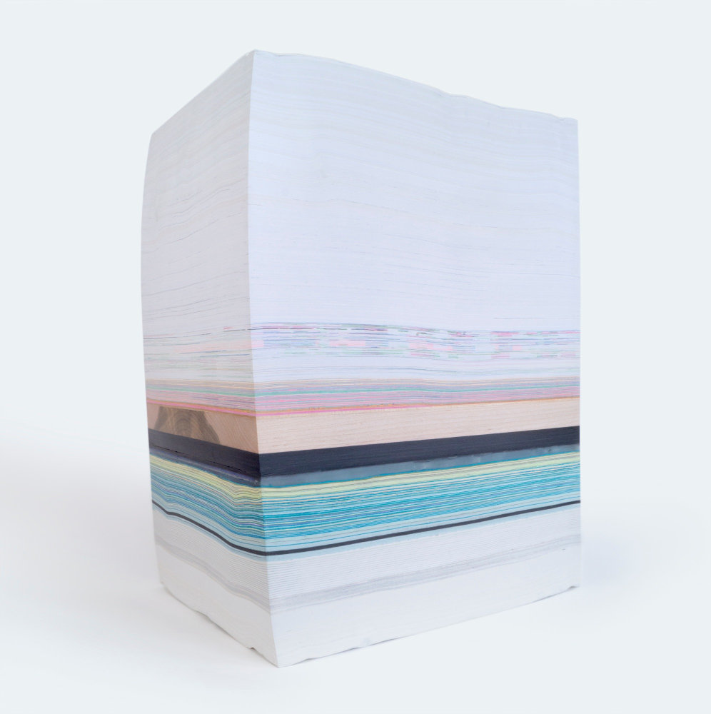 Bethany Johnson Findings: Bright Seam, 2022 matboard, paper, plastic, wood 14 1/4” x 10 1/2” x 8 1/2” BJ 165 Moody Gallery