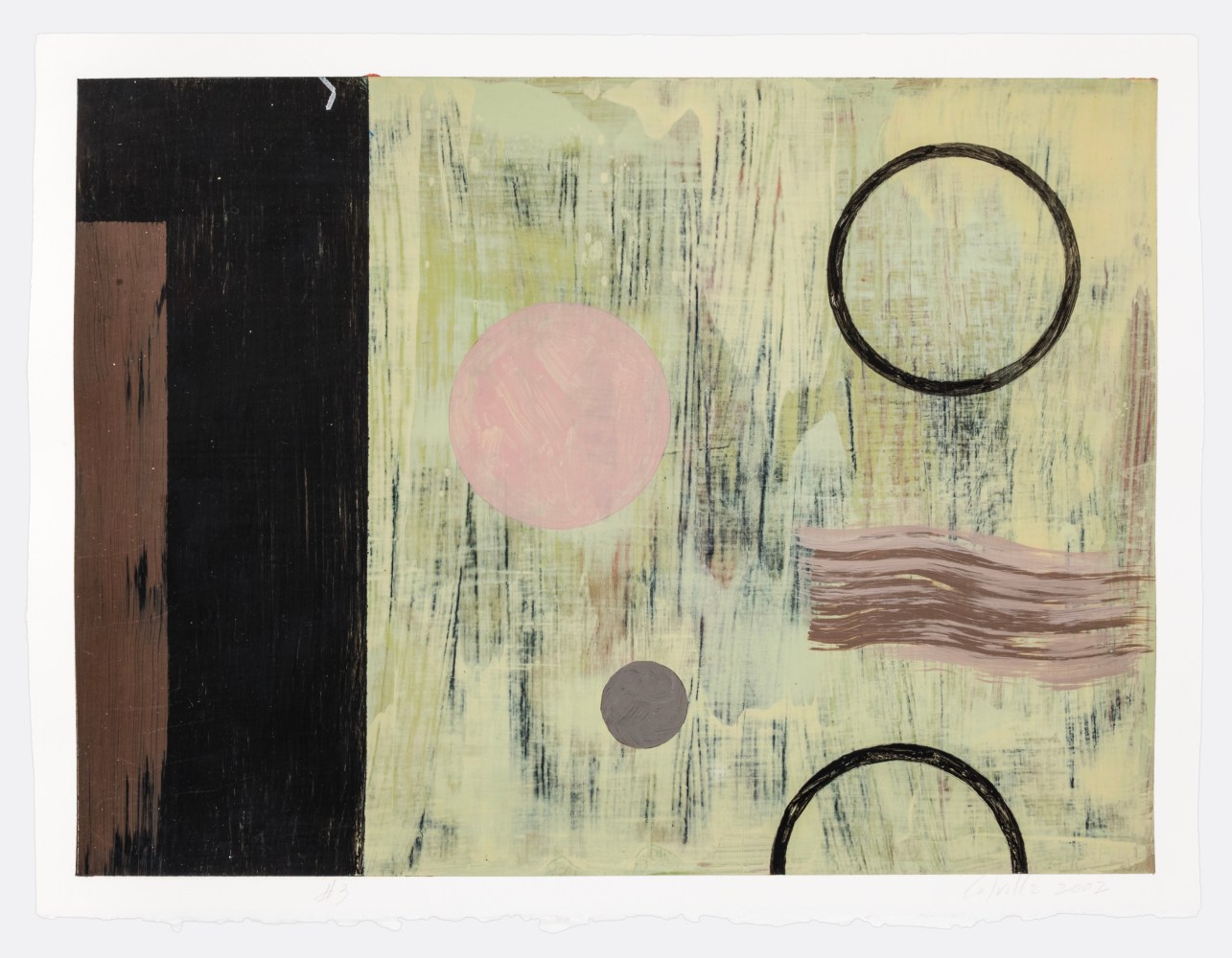 Pat Colville Zazen #3, 2002 acrylic on paper 11 1/2&quot; x 15 1/8&quot; PC 3 Moody Gallery