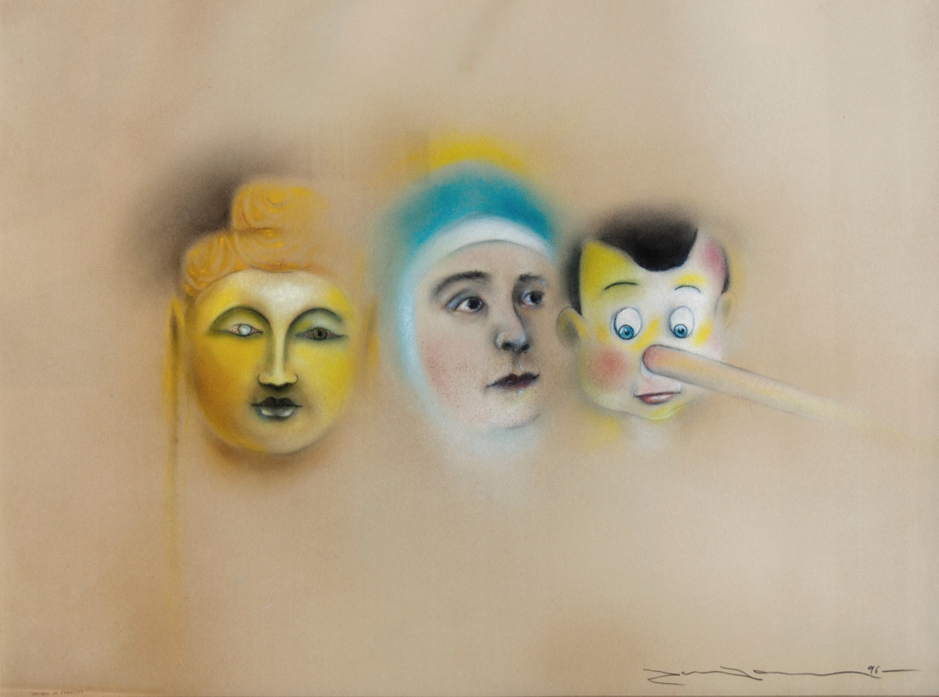 Terry Allen Trouble In Paradise, 1996 pastel, graphite, and colored pencil on paper 21 3/4" x 29 1/2" MC 923 Moody Gallery