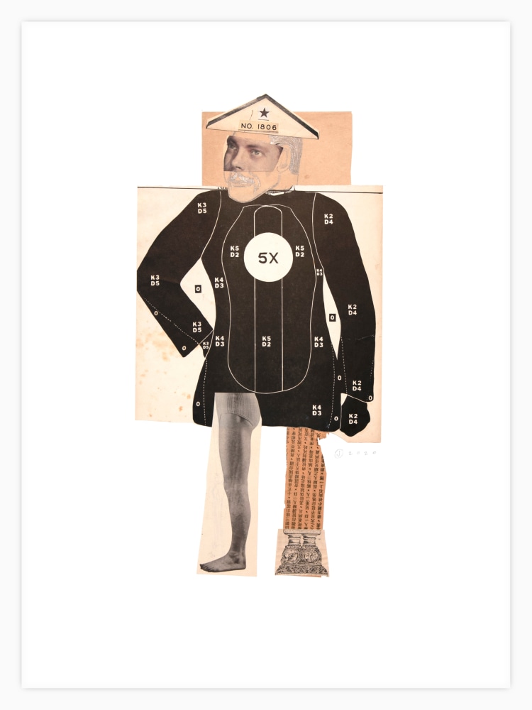 Jerry Jeanmard Untitled, 2020 collage on paper 30" x 22" JJ 296 Moody Gallery