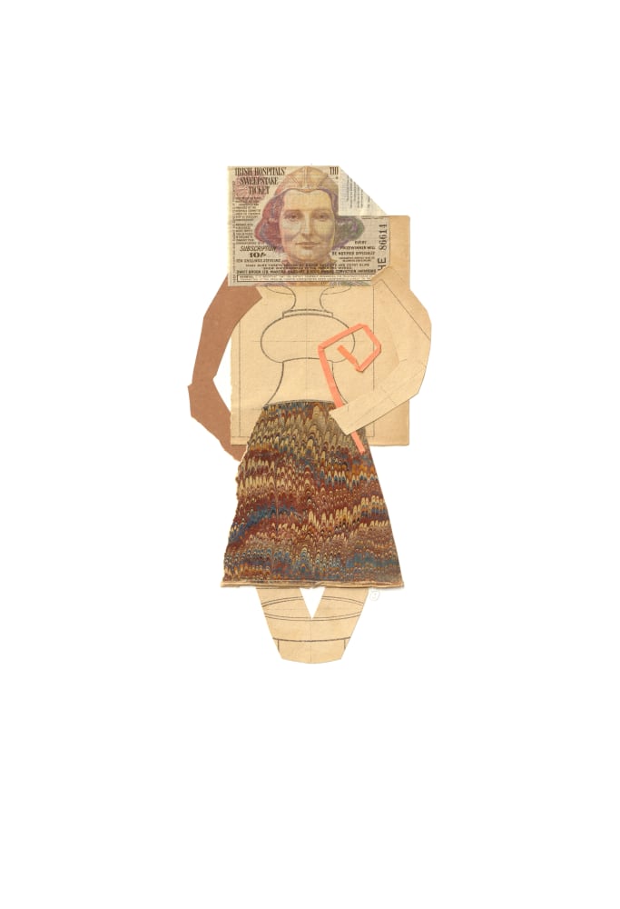 Jerry Jeanmard Sweepstake Loser, 2013 collage on paper 22" x 15" JJ 76 Moody Gallery