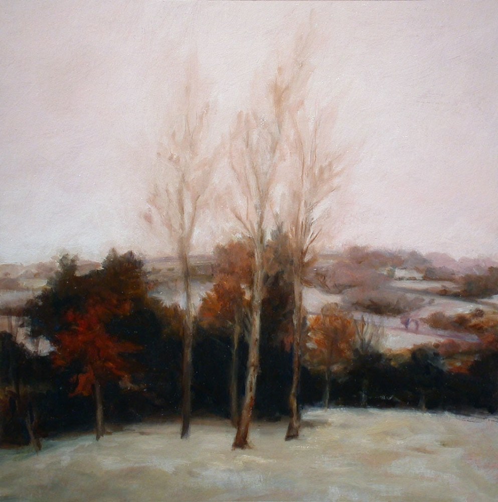 Jean Carruthers Wetta Snow Trilogy #1: First Snow, 2008 oil on multi-media artboard 10" x 10" JCW 106 Moody Gallery