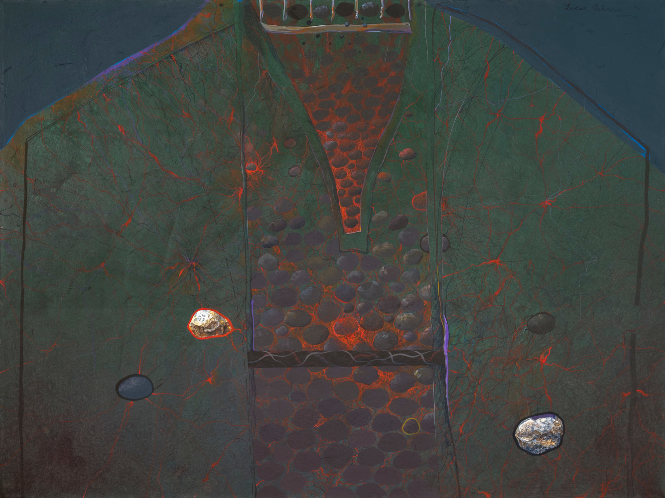 Lucas Johnson El Columpio (The Swing), 1996 acrylic on canvas 36" x 48" LJ 710 Moody Gallery