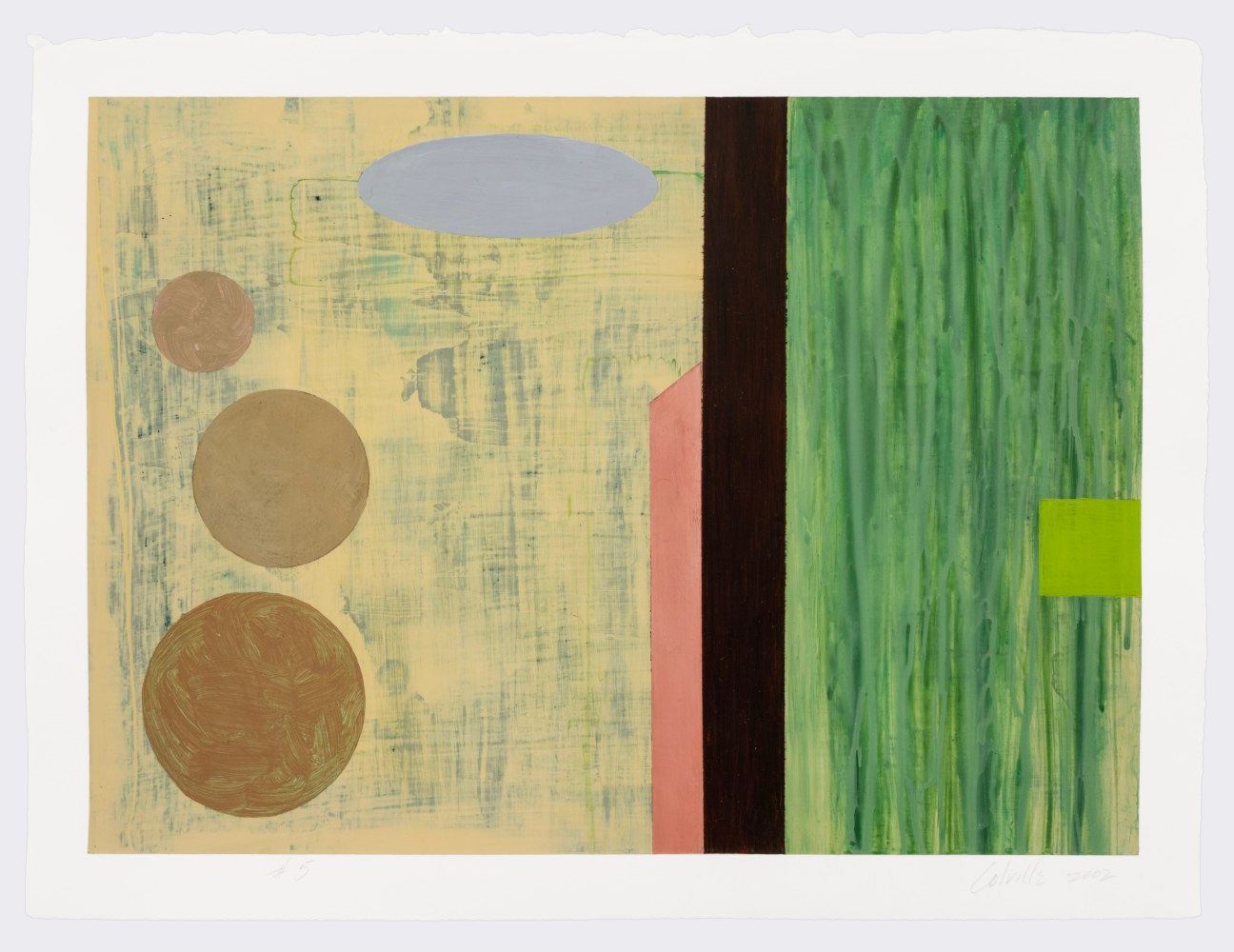 Pat Colville Zazen #5, 2002 acrylic on paper 11 1/2&quot; x 15 1/4&quot; PC 5 Moody Gallery