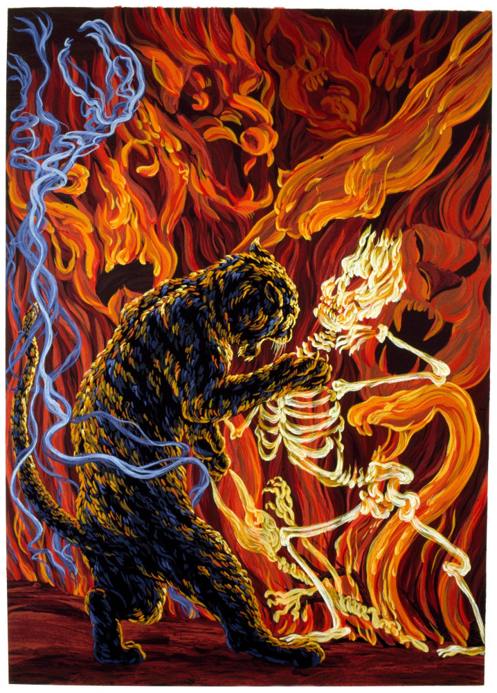 Melissa Miller Ablaze, 1986 serigraph, ed: H.C. 40" x 30" MM 6 Moody Gallery