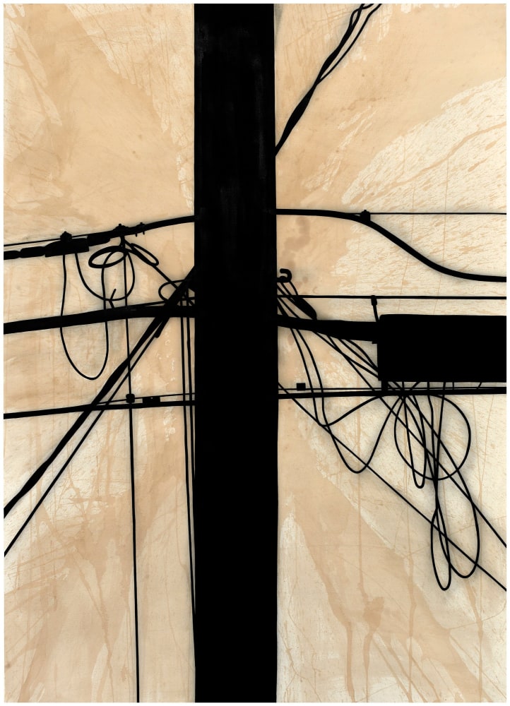 Randy Twaddle Zip Plus, 2011 ink and coffee on paper 60 1/2" x 43 1/2" RT 235 Moody Gallery