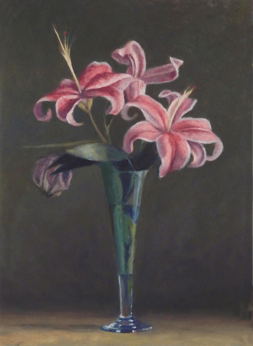 Jean Carruthers Wetta Flowers for LaTour, 2014 oil on multi-media board 14" x 10" JCW 10 Moody gallery