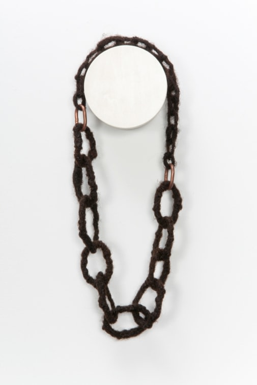 Sonya Clark

Hair Necklace 4 (Chain),&amp;nbsp;2012

Human hair, copper

16 x 6 in. (40.6 x 15.2 cm)

Collection of RISD Museum of Art, RI