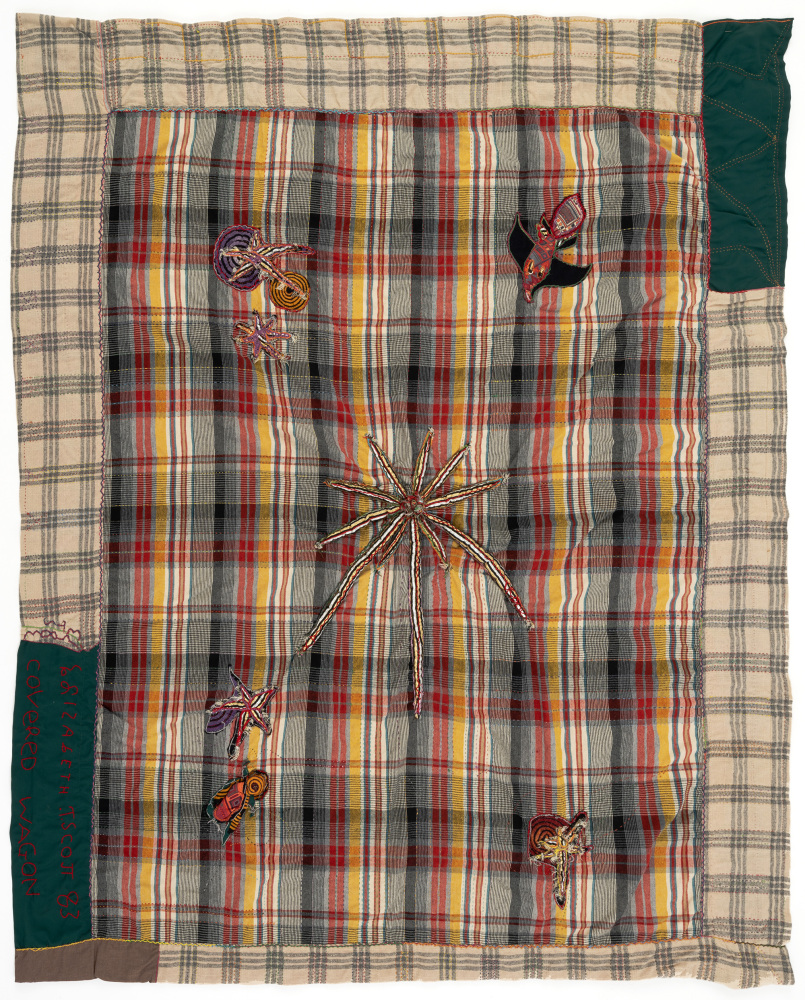 Covered Wagon, 1983
Quilted and beaded fabric
92 x 75 in. (233.7 x 190.5 cm)
TScot-1006-C