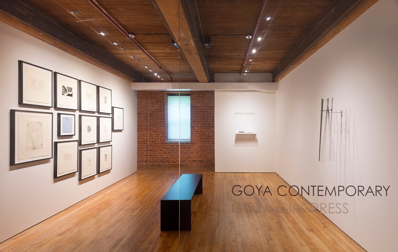 Installation of MATERIAL MATTERS at Goya Contemporary, Baltimore, MD.