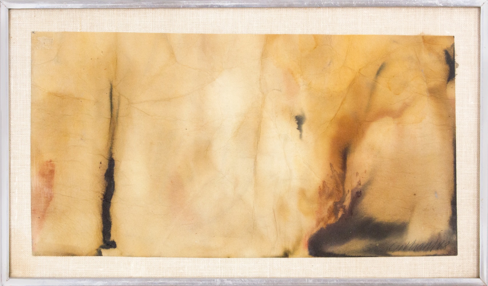 Sam Gilliam
Watercolor 3, 1968
Unique watercolor on paper
Paper: 8.5 x 16.25 in. (21.6 x 41.3 cm)
Frame: 11 x 18.625 in. (27.9 x 47.3 cm)
Gill-1002-C