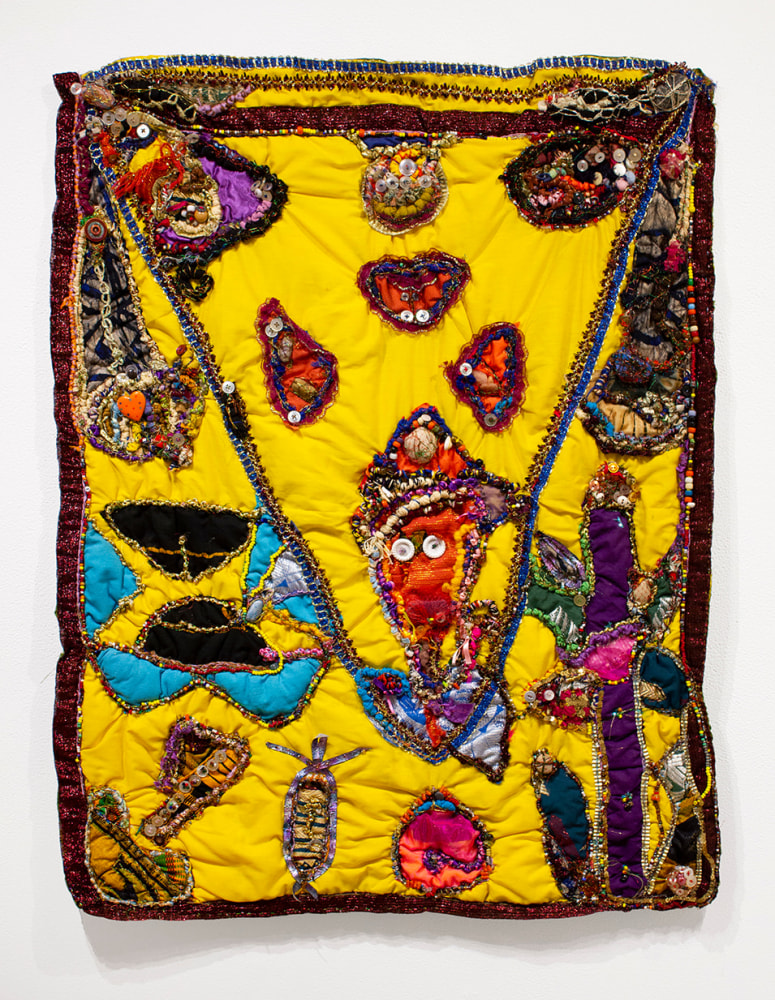 Elizabeth Talford Scott
Person on a Swing, circa 1996
Fabric, thread, yarn, buttons, rocks
39 x 31 in.&amp;nbsp;(99.1 x 78.7 cm)
Private Collection

&amp;nbsp;