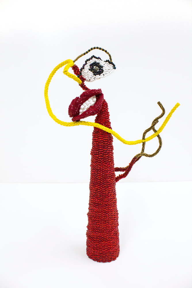 Lips, 1991
Glass beads, thread, wire
17 x 9 1/4 x 3 in. (43.2 x 23.5 x 7.6 cm)
Scot-1121-C
 