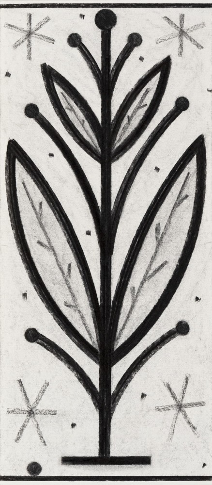 Sprout Flake 1, 2024
Vine charcoal on paper
Paper: 24.75 x 11 in. (62.9 x 27.9 cm)
Frame: 32.13 x 18.1 in. (81.61 x 45.97 cm)
Weis-1090-C