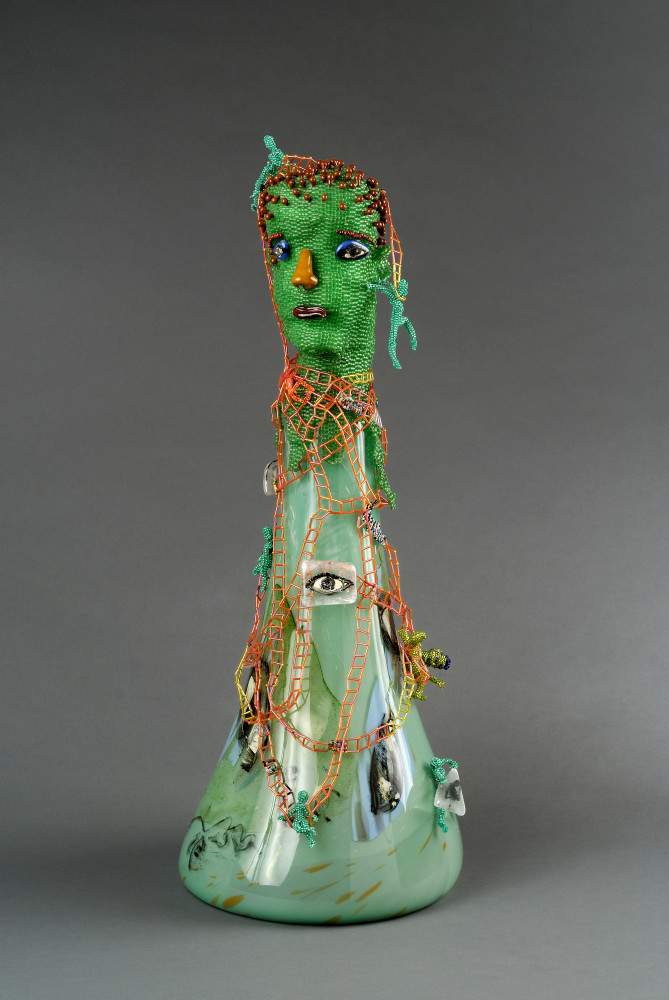 Celadon II,&amp;nbsp;2010

Blown, fused, painted and flame worked glass, glass beadwork, thread, wire

30 x 10 x 10 in. (76.2 x 25.4 x 25.4 cm)

SCO-0357-C-OS