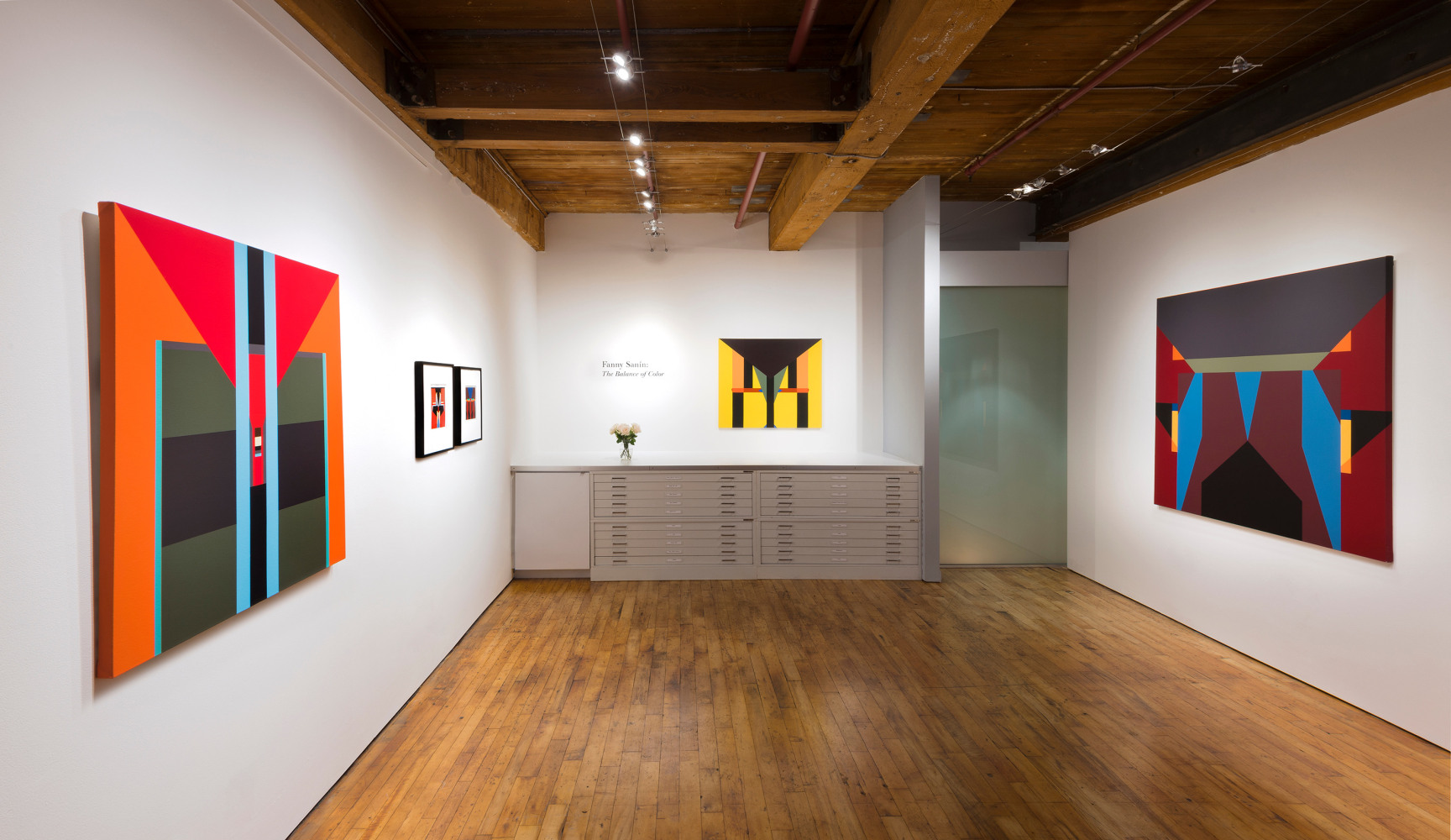 Installation of&amp;nbsp;Fanny San&amp;iacute;n: The Balance of Color&amp;nbsp;at Goya Contemporary, Baltimore, MD.