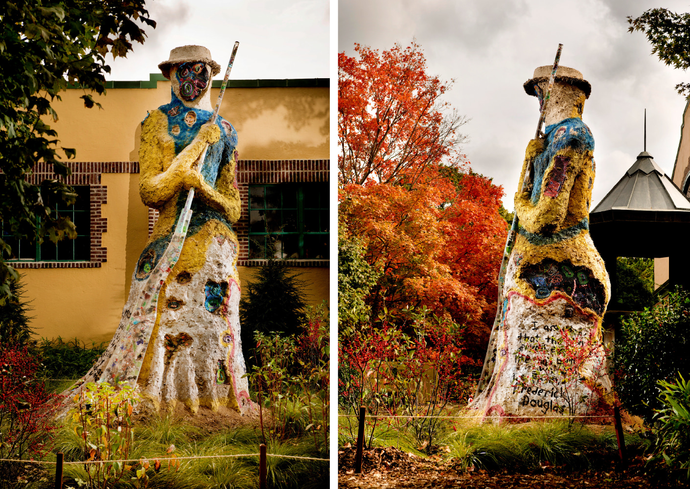 Graffiti Harriet,&amp;nbsp;2017
Soil, clay, straw, resin gun with beads, found objects
Dimensions variable
Figure approx. 15.5 ft high x 9 ft wide x 9 ft deep
Resin gun: 173 x 18.5 x 2.25 inches
