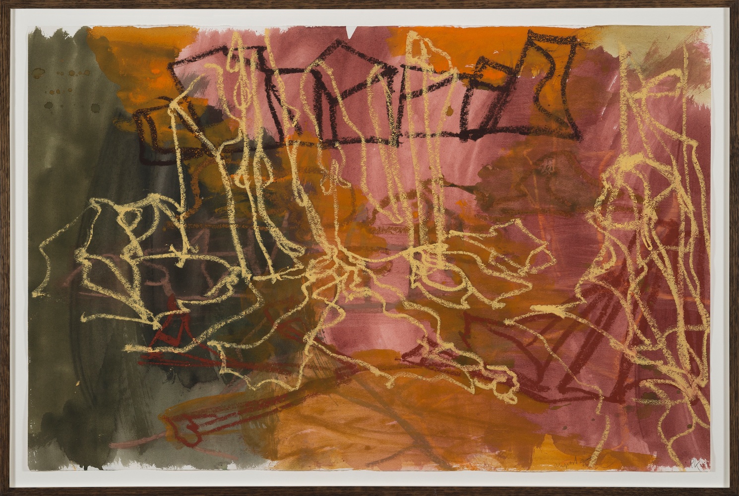 Untitled,&amp;nbsp;1995
Gouache, watercolor, pigmented oil stick, and pastel on paper
25 5/8 x 39 1/8 in. (65.1 x 99.4 cm)
Kirk-1004-O