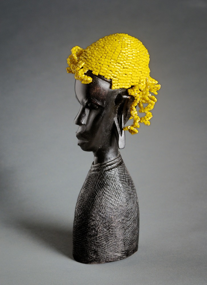 Black Blonde II,&amp;nbsp;2010

African wooden sculpture, glass beads, thread

6 1/4 x 1 1/4 x 2 1/2 in. (15.9 x 3.2 x 6.3 cm)

Private collection