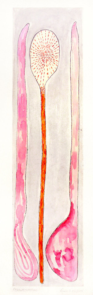 Paddle Woman,&amp;nbsp;2006

Etching, ink, gouache on paper

58 7/8 x 18 7/8 in. (149.5 x 47.9 cm)

Study 2 of 9 unique pieces

Bour-0018-O-OS