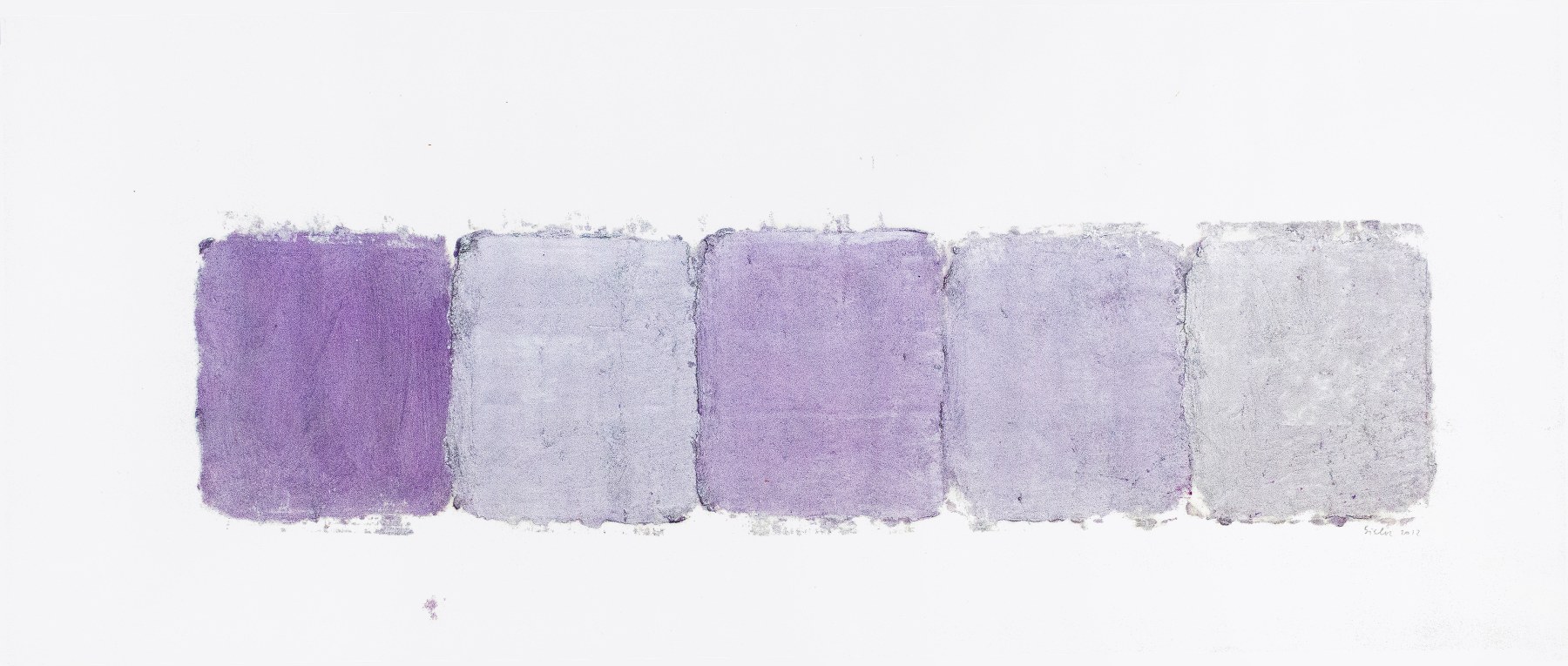 Untitled (Purple and Silver),&amp;nbsp;2012

Oil on paper

Paper: 11 x 25 15/16 in. (28 x 66 cm)

Frame: 13 1/4 x 28 in. (33.7 x 71.1 cm)

Sist-1007-O