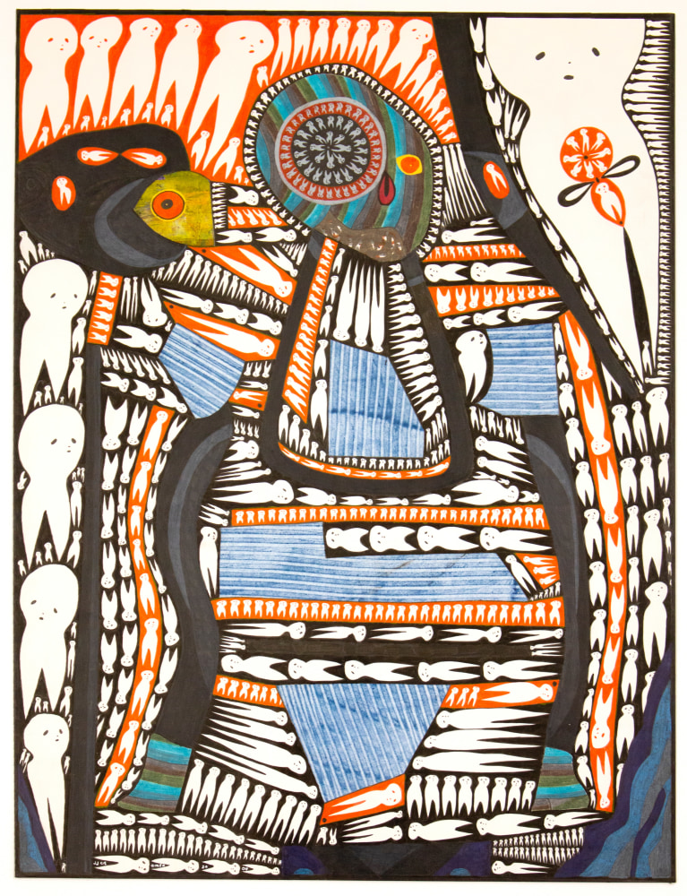 Asterisk Man (Alobumen),&amp;nbsp;2008
Paint on board
Board: 20 x 15 in. (50.8 x 38.1 cm)
Frame: 25 3/8 x 20 3/8 in. (64.5 x 51.8 cm)
Crom-1001-O