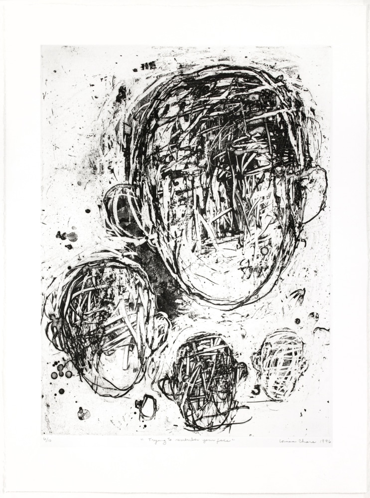 Trying to Remember Your Face, 1997
Solar Plate Etching
30 x 22 in. (76.2 x 55.88 cm)
Edition of 10
Printed and published by Goya Contemporary / Goya-Girl Press
CHA-0203-CO