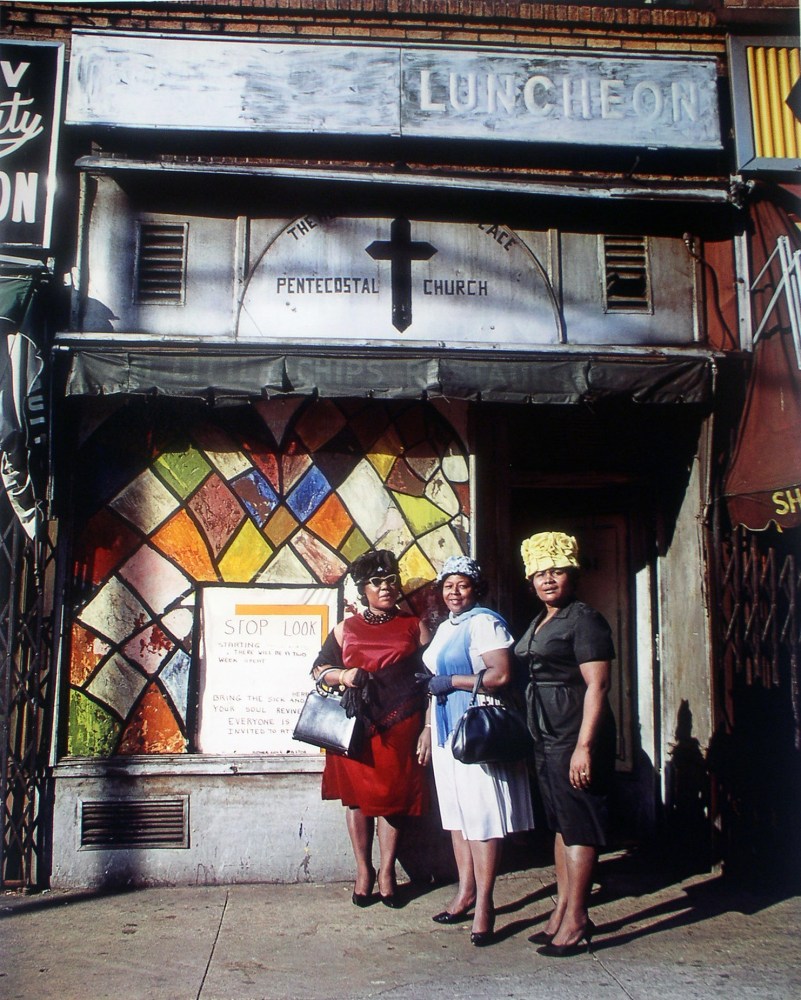 Harlem Church - New York,&amp;nbsp;1964

Vintage color dye transfer print

Paper: 20 x 16 in. (50.8 x 40.6 cm)

Frame: 23 3/4 x 20 1/4 in. (60.3 x 51.4 cm)

Hofer-0011-C