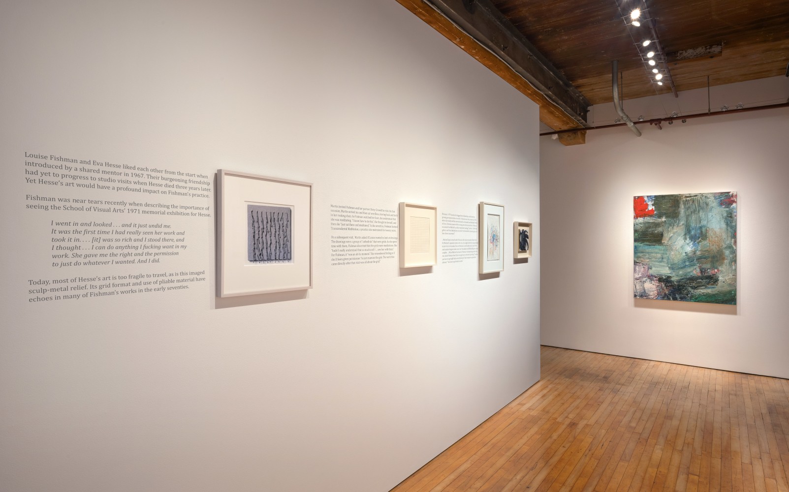 Installation of&amp;nbsp;The Soul Selects: Louise Fishman and Her Heroes, Agnes Martin, Joan Mitchell,
and Eva Hesse&amp;nbsp;at Goya Contemporary Gallery, Baltimore, MD.