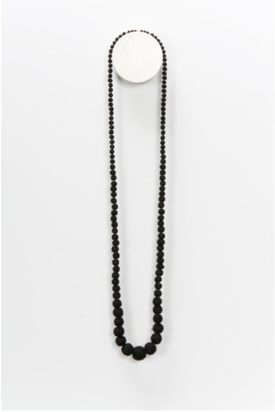 Sonya Clark

Hair Necklace 6&amp;nbsp;(Graduate Pearl),&amp;nbsp;2012

Human hair, copper

25 x 6 in. (63.5&amp;nbsp;x 15.2 cm)

Clar-1004-C-OS