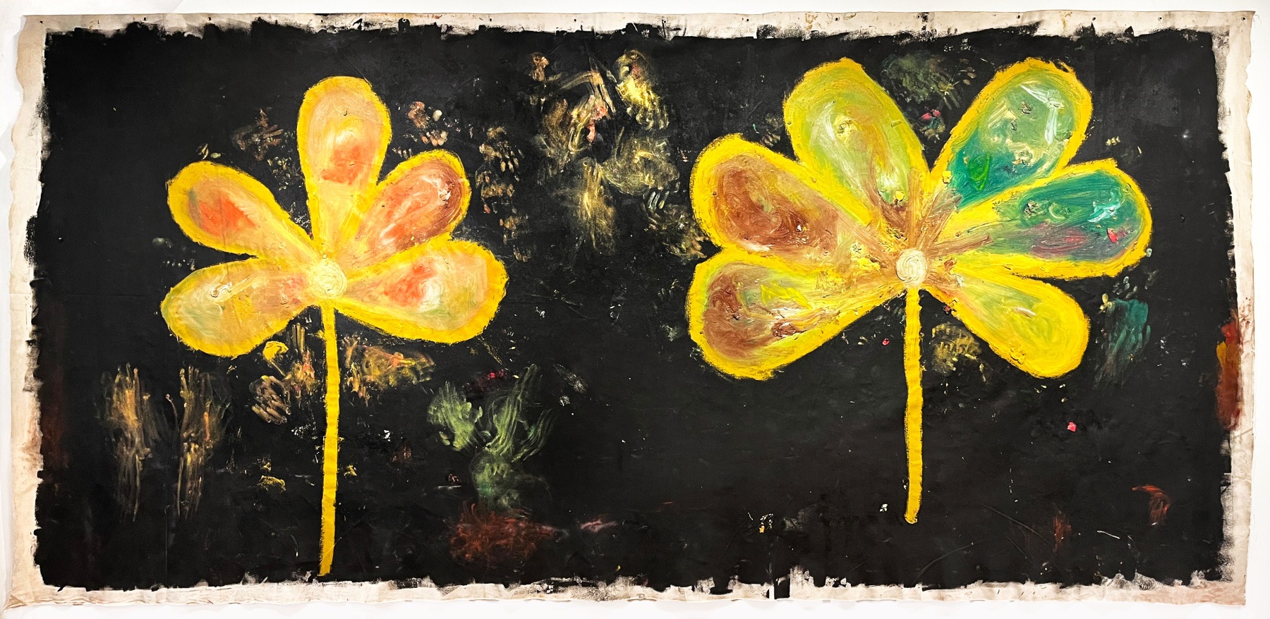 we already told you, we requires more, 2021
Oil stick, paper, acrylic
84 x 144 in. (213.4 x 365.8 cm)
Maso-1047-C