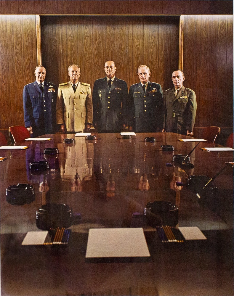 The Joint Chiefs - Washington D.C.,&amp;nbsp;1965

Vintage color dye transfer print

Print: 20 x 16 in. (50.8 x 40.6 cm)

Frame: 23 3/4 x 20 1/4 in. (60.3 x 51.4 cm)

Hofer-0010-C