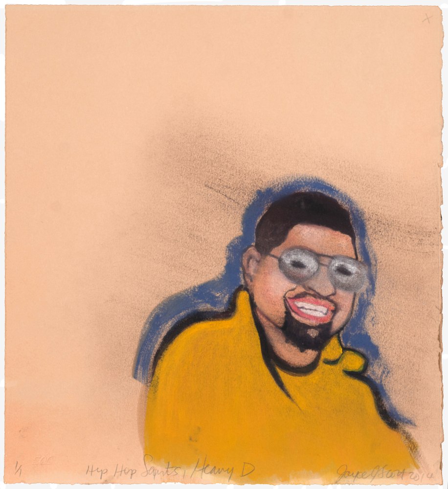 Hip Hop Saints and Fallen Angels: Heavy D, 2014
Monotype
Print: 11 1/2 x 11 1/2 in. (29.2 x 29.2 cm)
Frame: 16 3/4 x 16 1/2 in. (41.3 x 41.9 cm)
Published by Goya Contemporary / Goya-Girl Press
Scot-1054-C