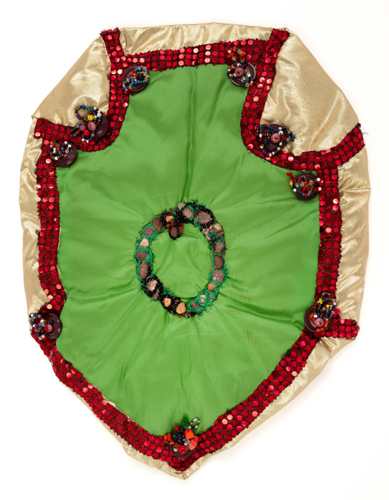 Elizabeth Talford Scott​​​​​​​
Rock Circle 2, 1993
Fabric, rocks, buttons, beads, thread
21.5 x 16 in. (54.6 x 40.6 cm)
TScot-1028-C
&amp;copy; The Estate of Elizabeth Talford Scott at Goya Contemporary Gallery