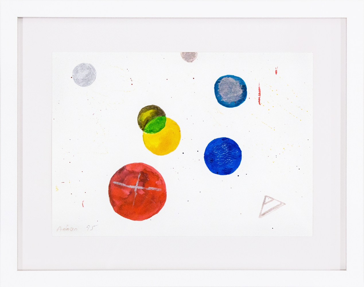 Untitled, 1995&amp;nbsp;
Watercolor on paper
Paper: 8 1/4 x 11 9/16 in. (21 x 29.5 cm)
Frame: 12 3/4 x 16 1/4 in. (32.4 x 41.3 cm)
Adna-1001-O-OS