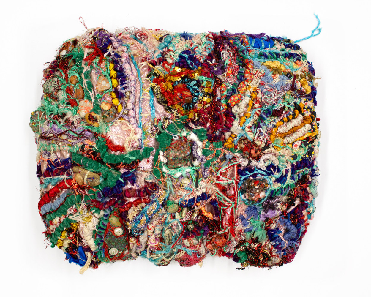 Title Unknown,&amp;nbsp;1995
Fabric, thread, rocks, beads, buttons, sequins
13.5 x 15.5 x 4 in. (34.3 x 39.4 x 10.2 cm)
TScot-1072-C
&amp;copy; The Estate of Elizabeth Talford Scott at Goya Contemporary Gallery