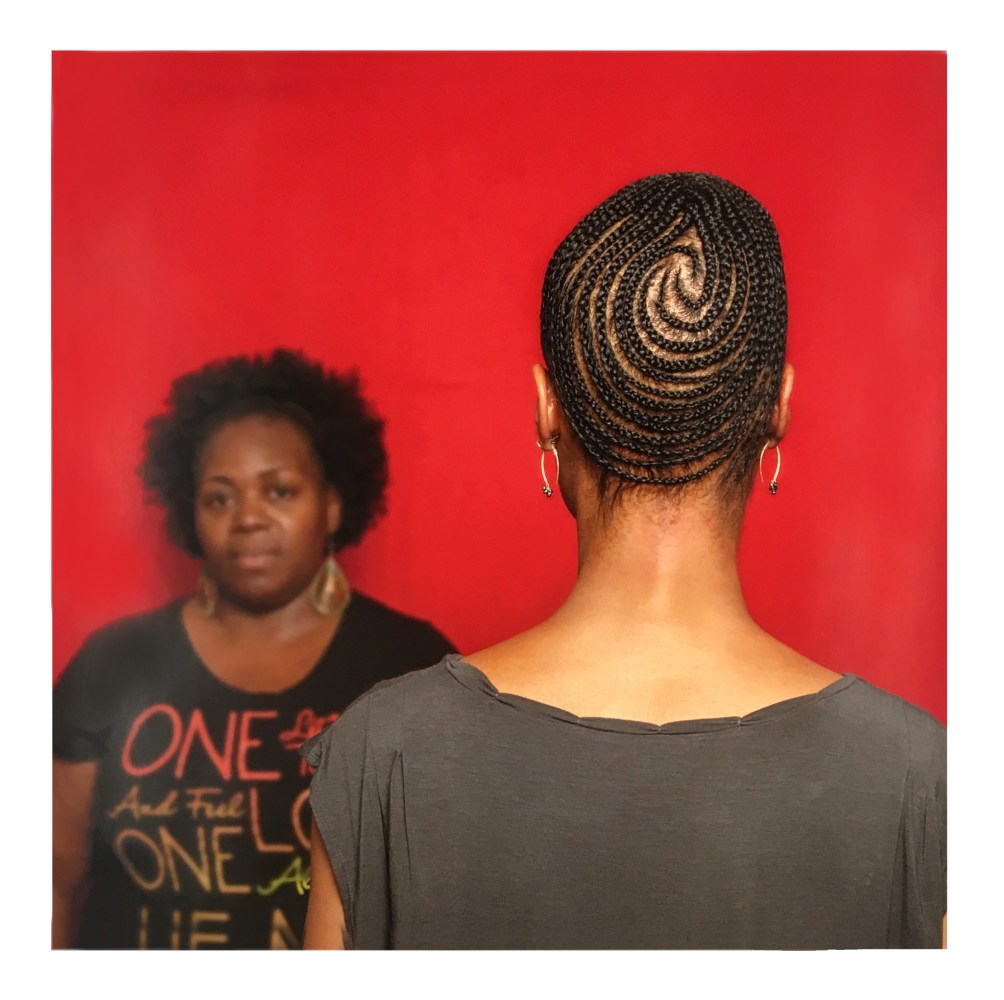 Hair Craft Project with Chaunda,&amp;nbsp;2014
Pigment print on archival paper
29 x 29 in. (73.7 x 73.7 cm)
Edition of 10
Clar-1021-C