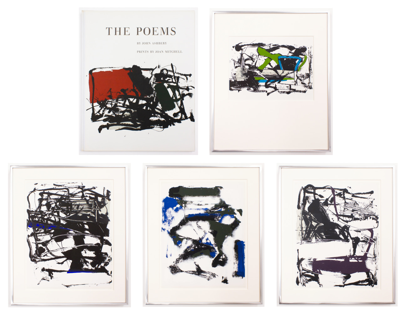 The Poems,&amp;nbsp;1960
The complete set of 5 silkscreen prints
Each print: 17.5 x 14 in. (44.5 x 35.6 cm)
Each frame: 22.75 x 19 in. (57.8 x 48.3 cm)
Edition 2 of 200
Mitc-1004-O