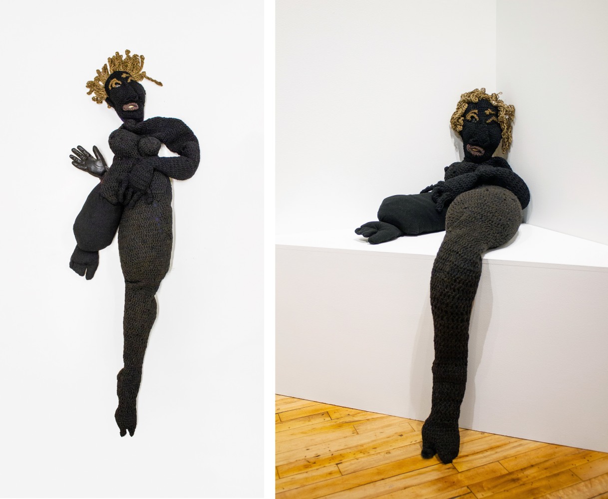 Swimmer, circa 1976
Yarn, fabric, leather, buttons
64 x 20 x 6 in. (162.6 x 50.8 x 15.2 cm)
Private Collection