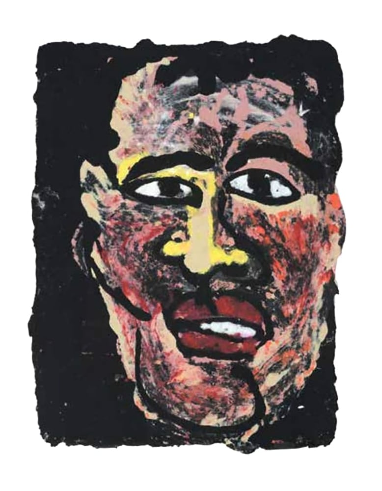 Joyce J. Scott
Face,&amp;nbsp;1982
Pulp painting, monotype
10 x 8 inches (25.4 x 20.3 cm)
Printed and published by Pyramid Atlantic, Riverdale, MD
Private Collection