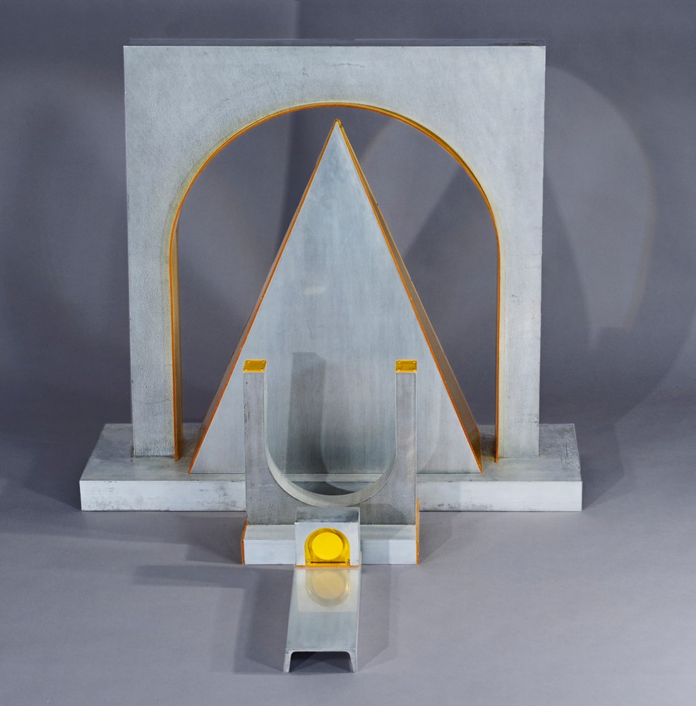 Shrine 4 Part Invention, 1969-70
Aluminum, Plexiglas&amp;nbsp;
31.5 x 33 x 18.13 in. (80 x 83.8 x 46 cm)
ROT-1028-OS