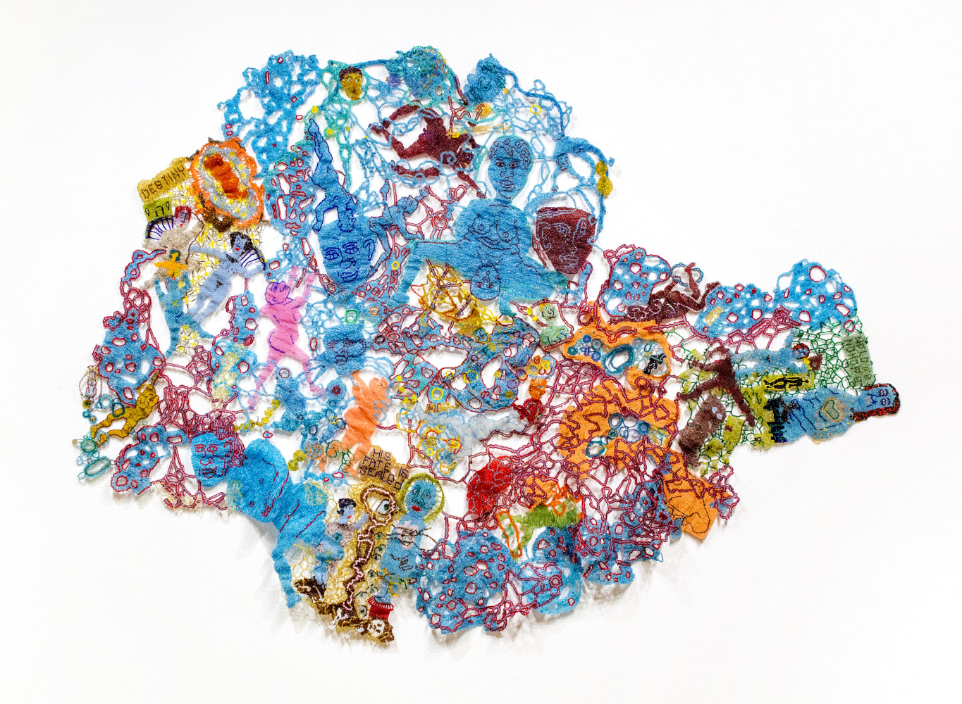 Joyce J. Scott

Blue Baby Book Redux,&amp;nbsp;2018

Glass beads, thread, wire

37 1/2 x 52 1/4 in. (95.2 x 132.7 cm)

Scot-1152-C